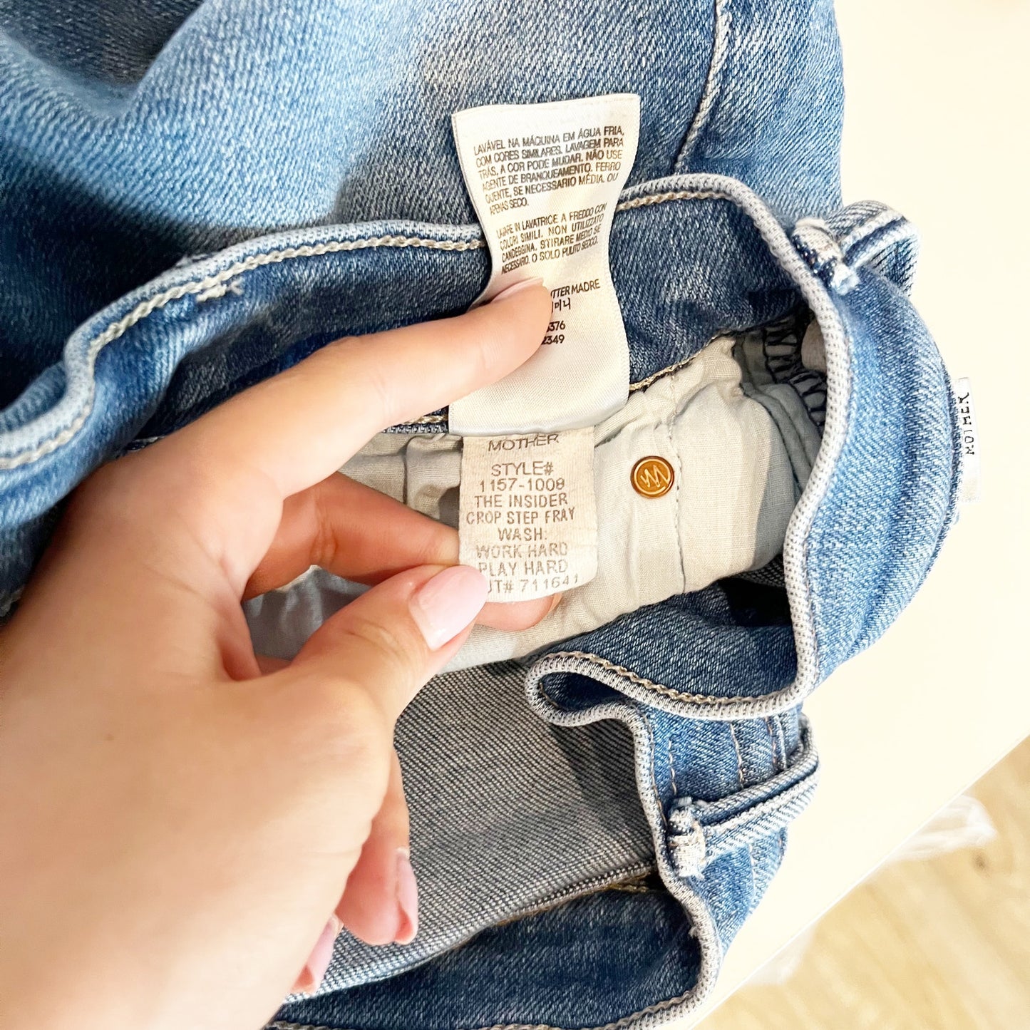 Mother The Insider Step Fray Denim Crop Bootcut Jeans Work Hard Play Hard 29