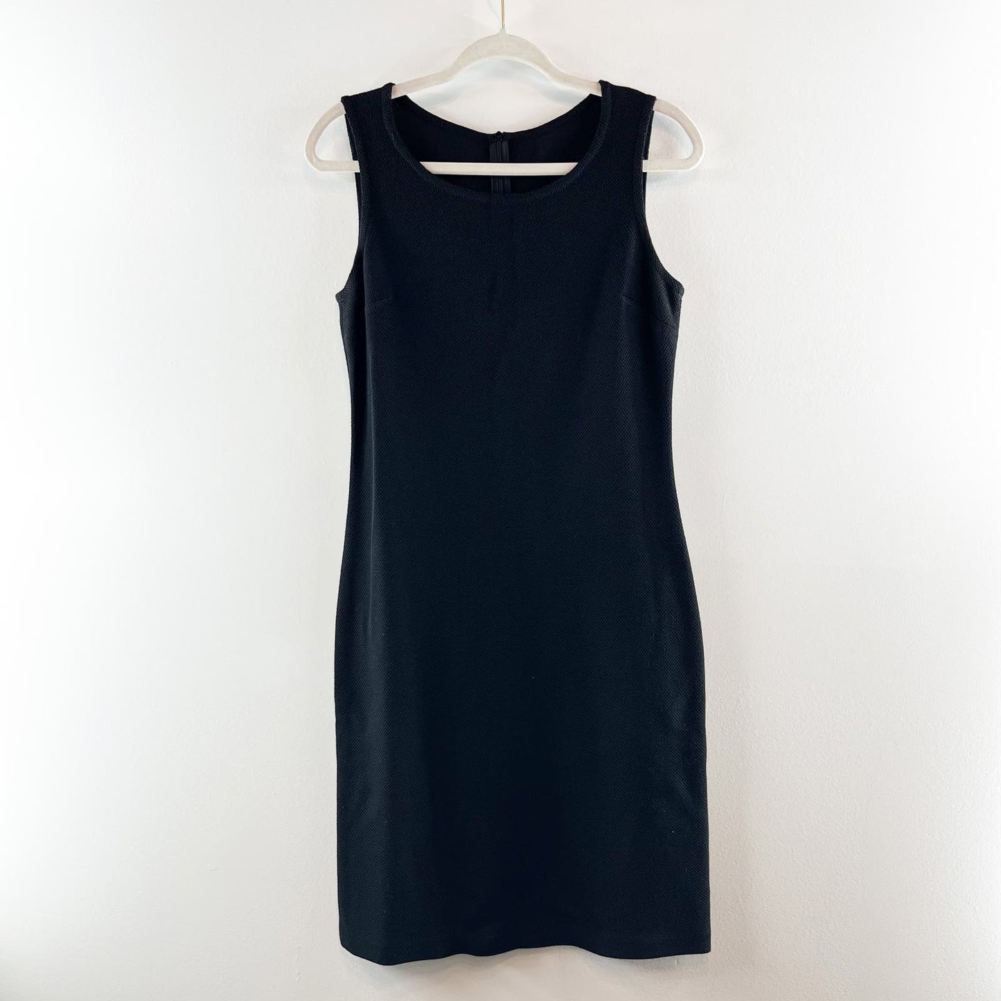 St. John Caviar Wool Blend Sleeveless Sheath Mini Dress Black 6