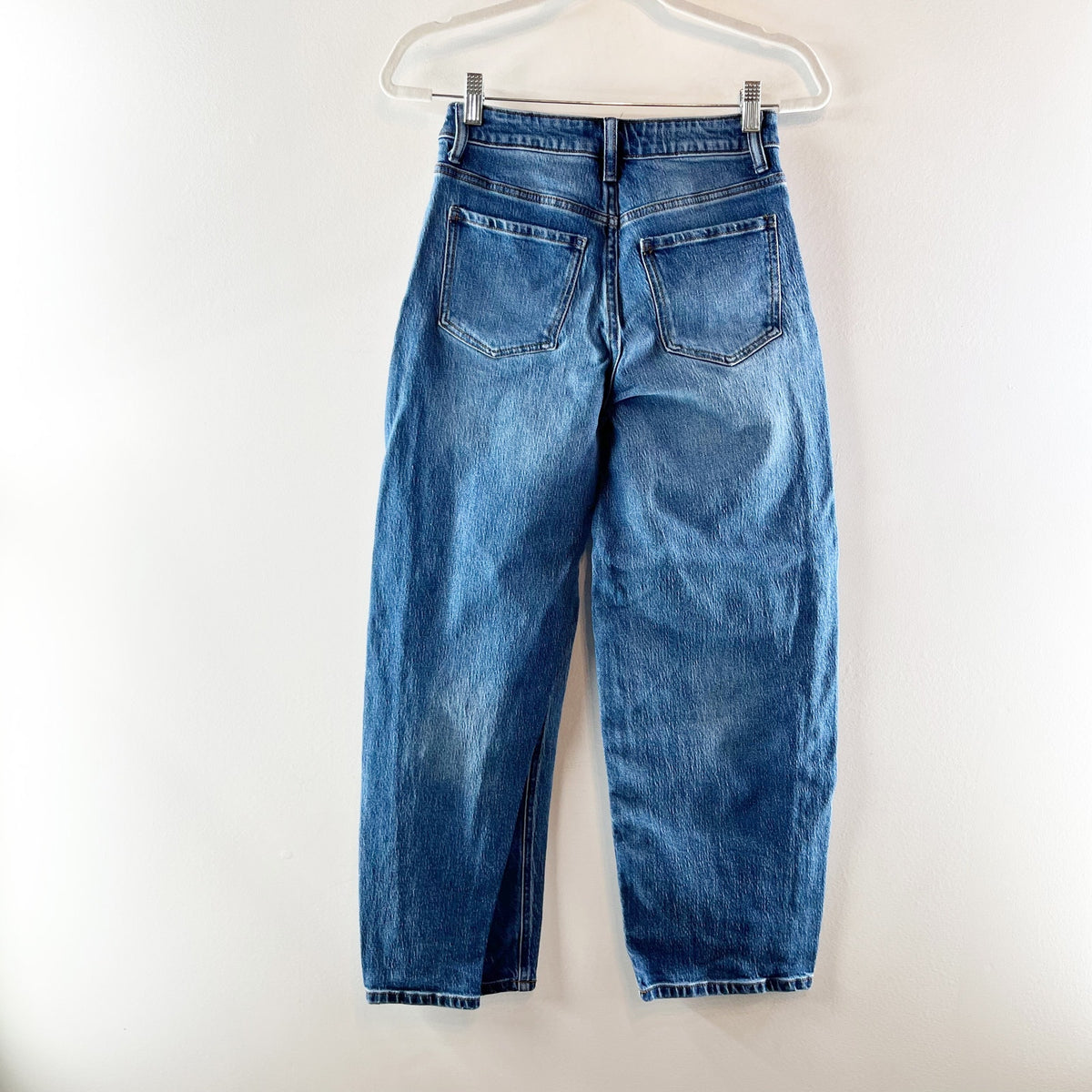 Quince Bella Stretch High Rise Barrel Jeans Organic Cotton Atlantic Blue 26