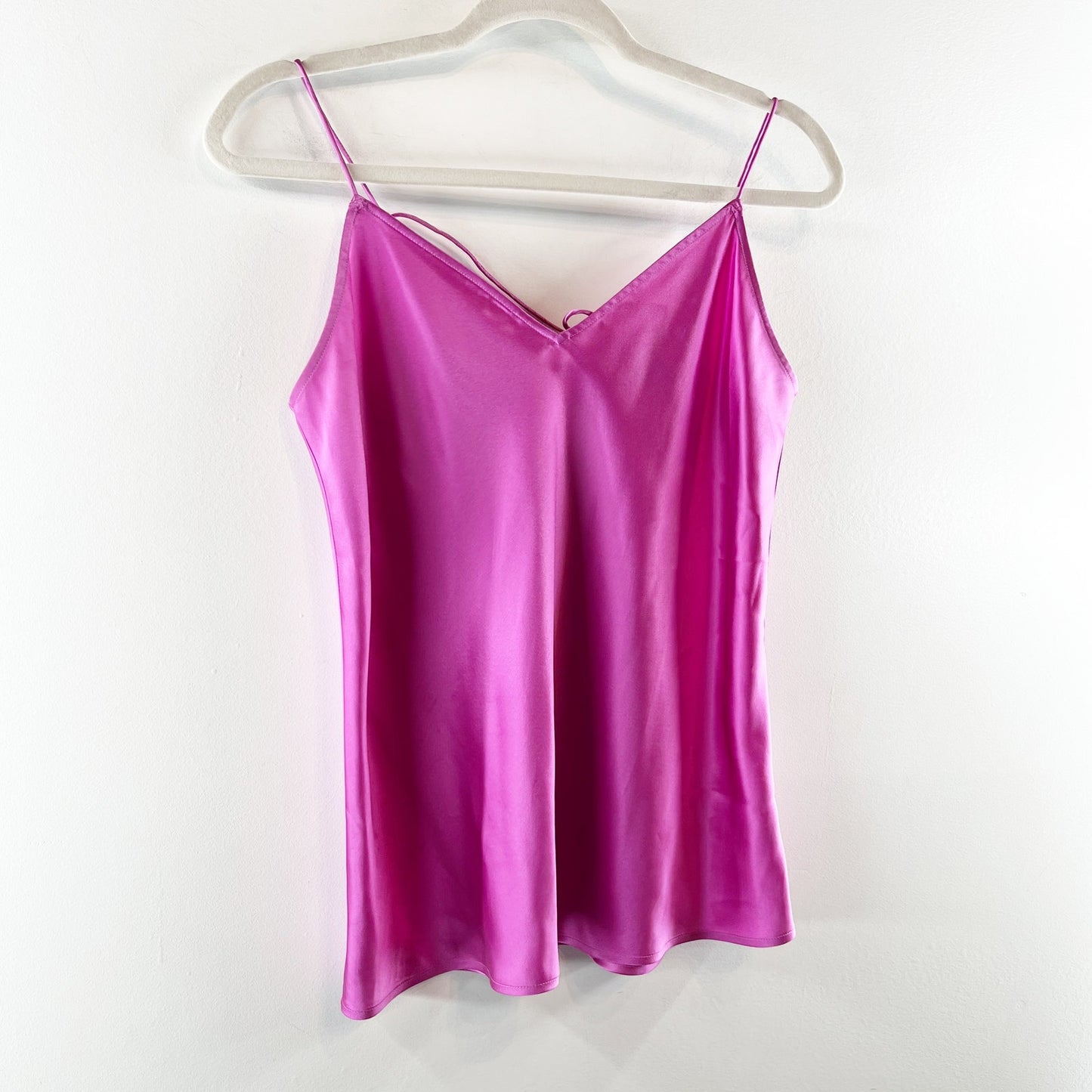 Paige Cicely Silk Sleeveless V-Neck Camisole Tank Top Meadow Mauve Medium