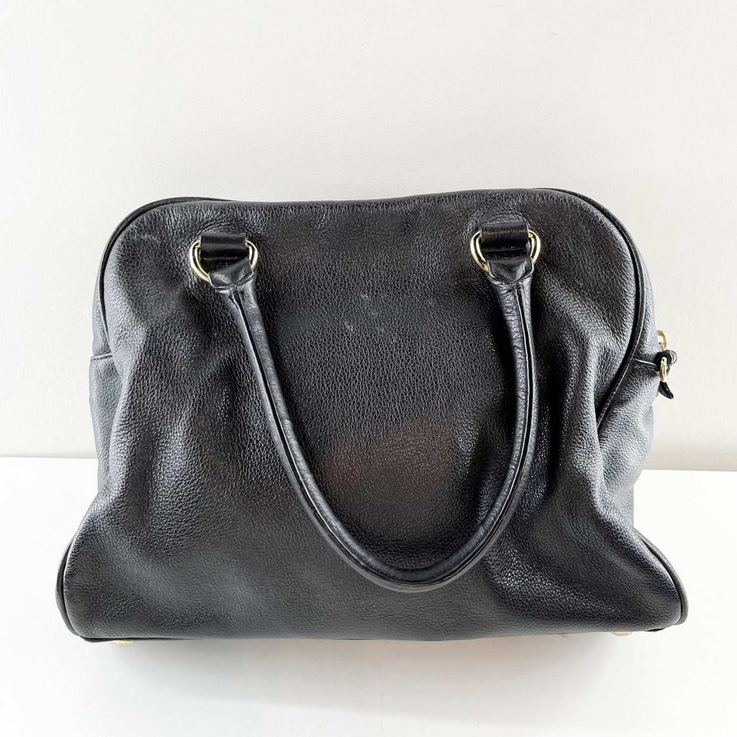Michael Kors Knox Tassel Satchel Leather Purse Bag Black