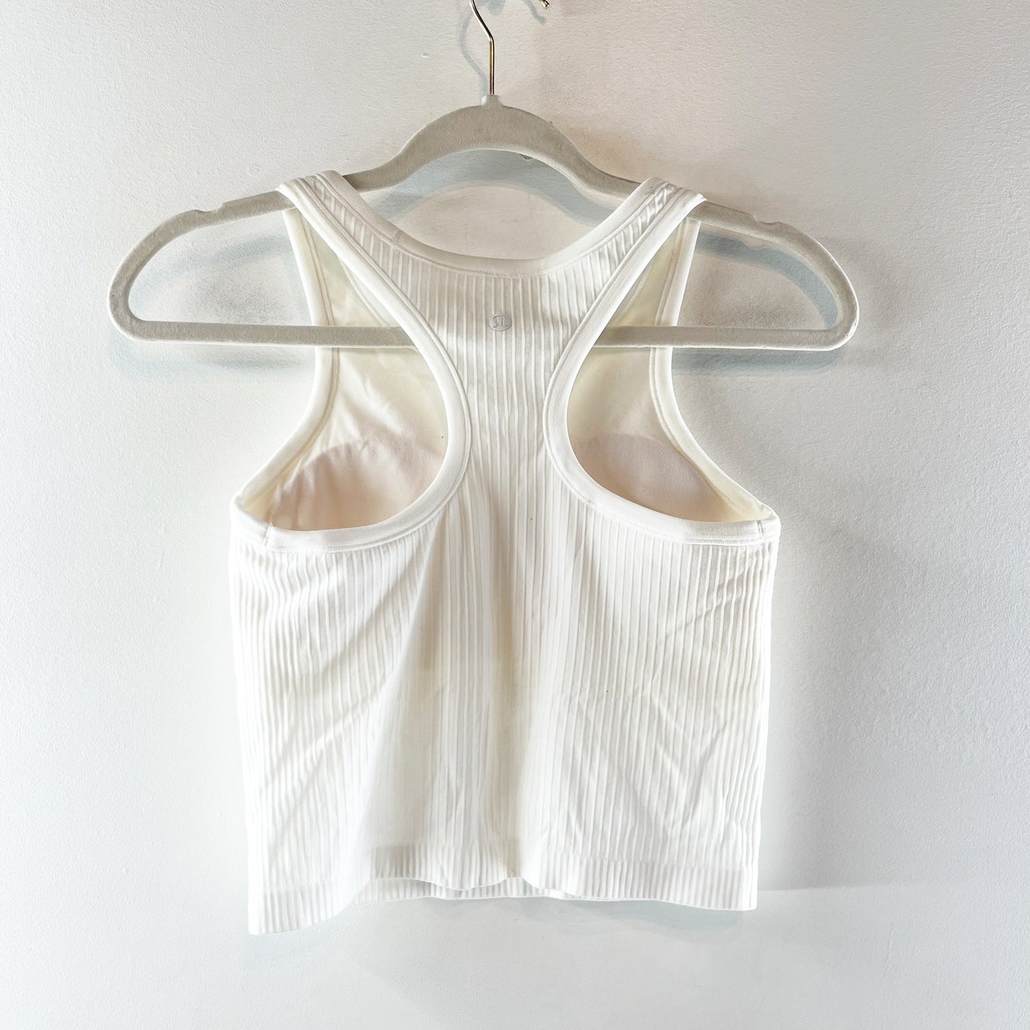 Lululemon Ebb To Street Racerback Ribbed Crop Tank Top White 6