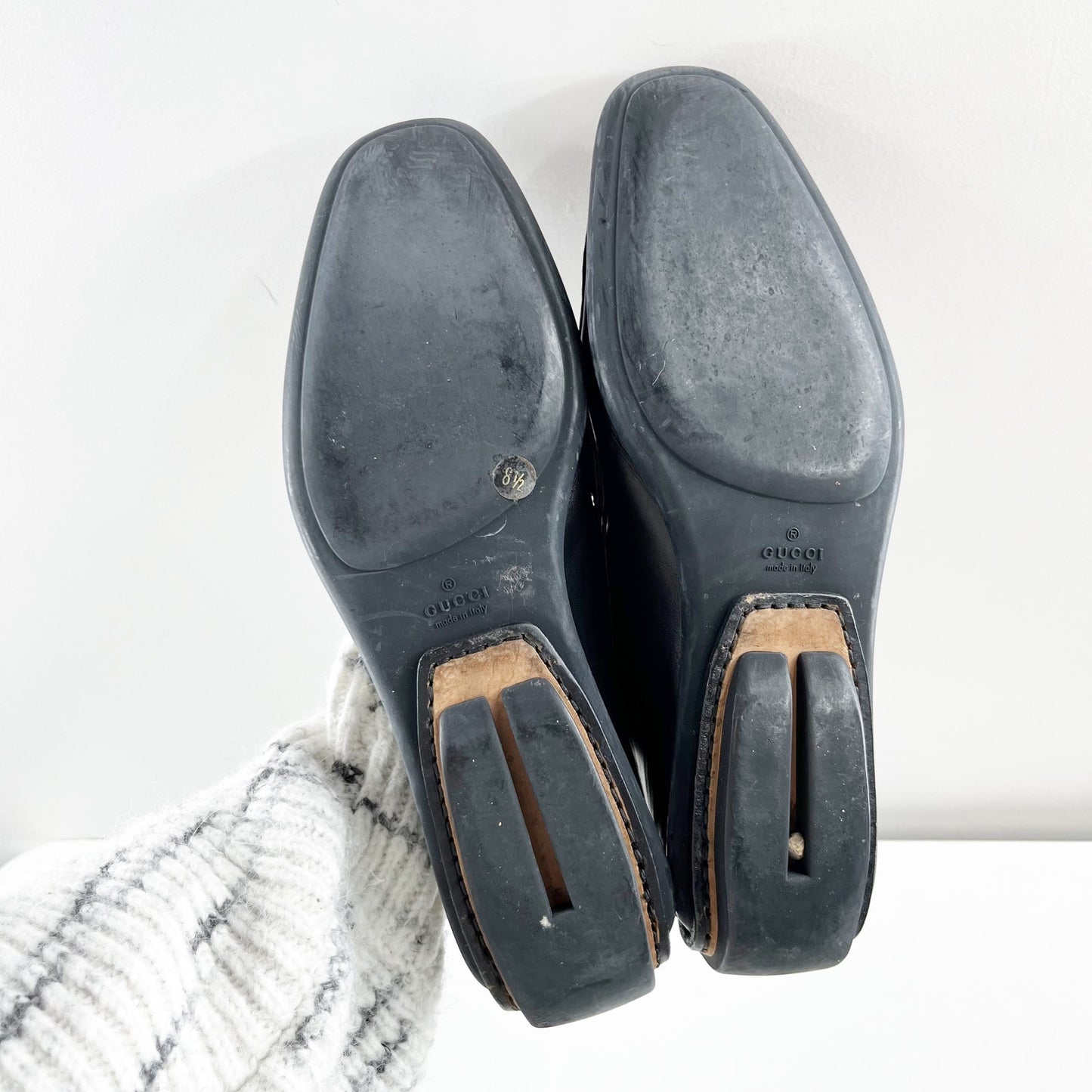 Gucci Vintage Leather Horsebit Loafers Black 8.5