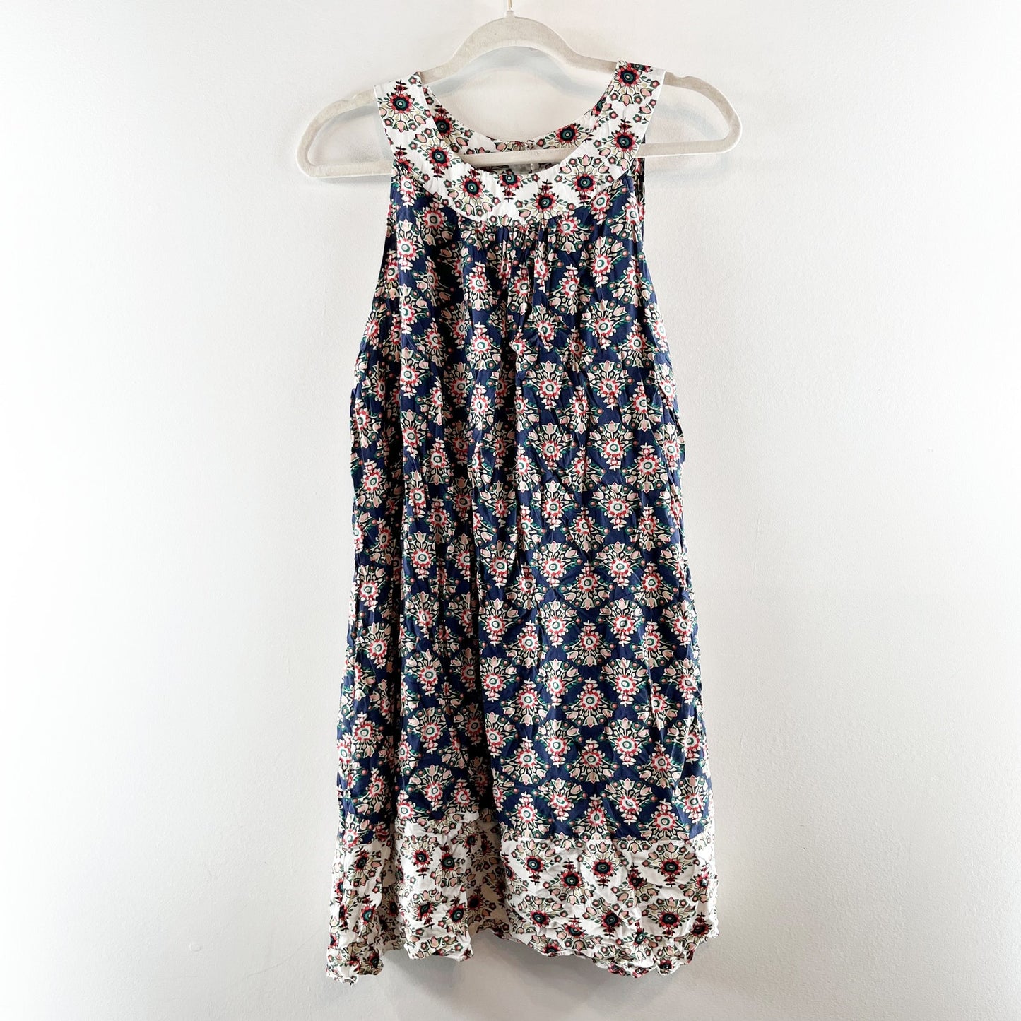 Boden Printed Sleeveless Mini Swing Dress Blue 12