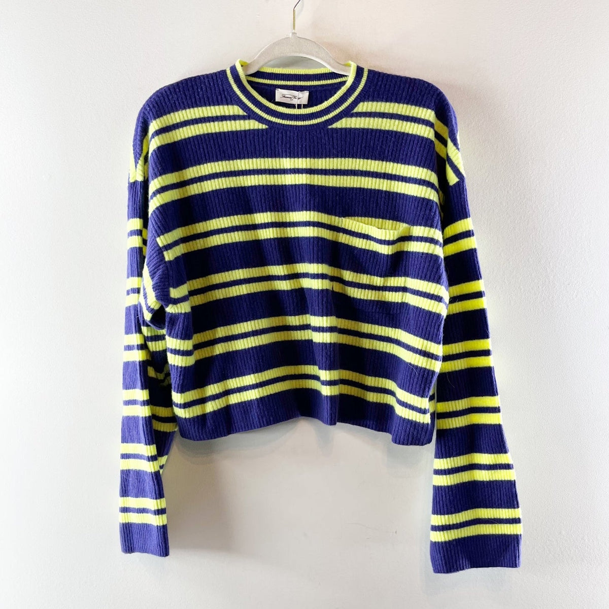 American Vintage x Evereve Raxow Sweater Violet Purple Yellow XS/S