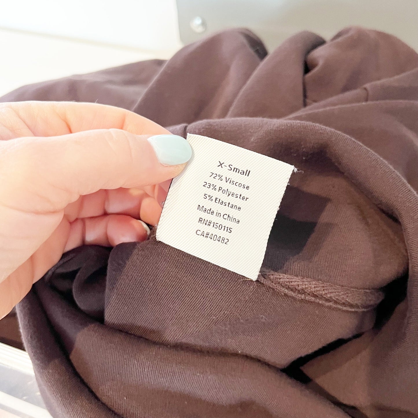 Varley Double Soft Milton Long Sleeve Side Zip Turtleneck Sweatshirt Brown Small