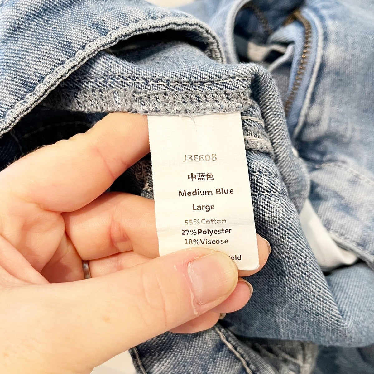 High Rise Barrel Jeans Medium Wash Blue Large