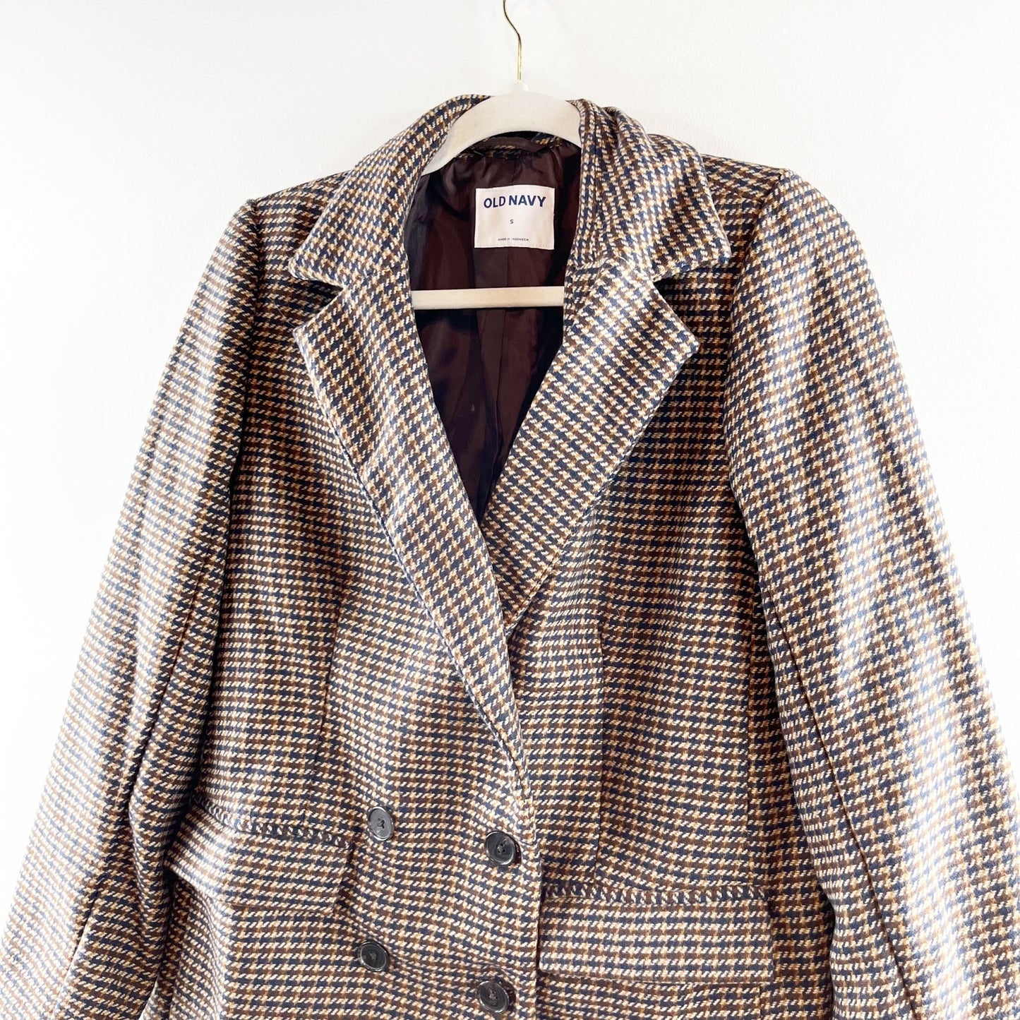 Old Navy Double Breasted Sports Blazer Brown Plaid Small