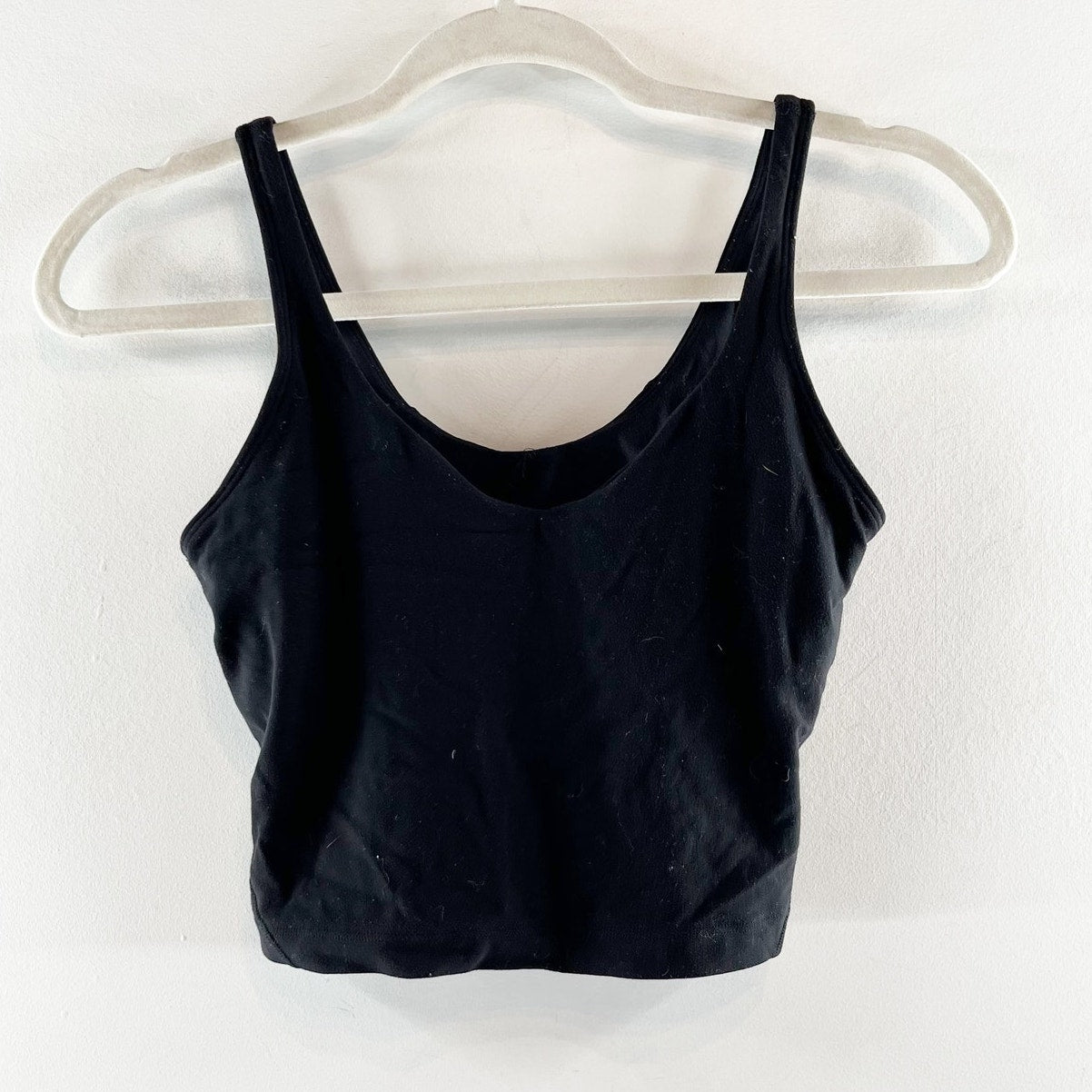 Lululemon Align Cropped Built in Bra Yoga Tank Top Black 4