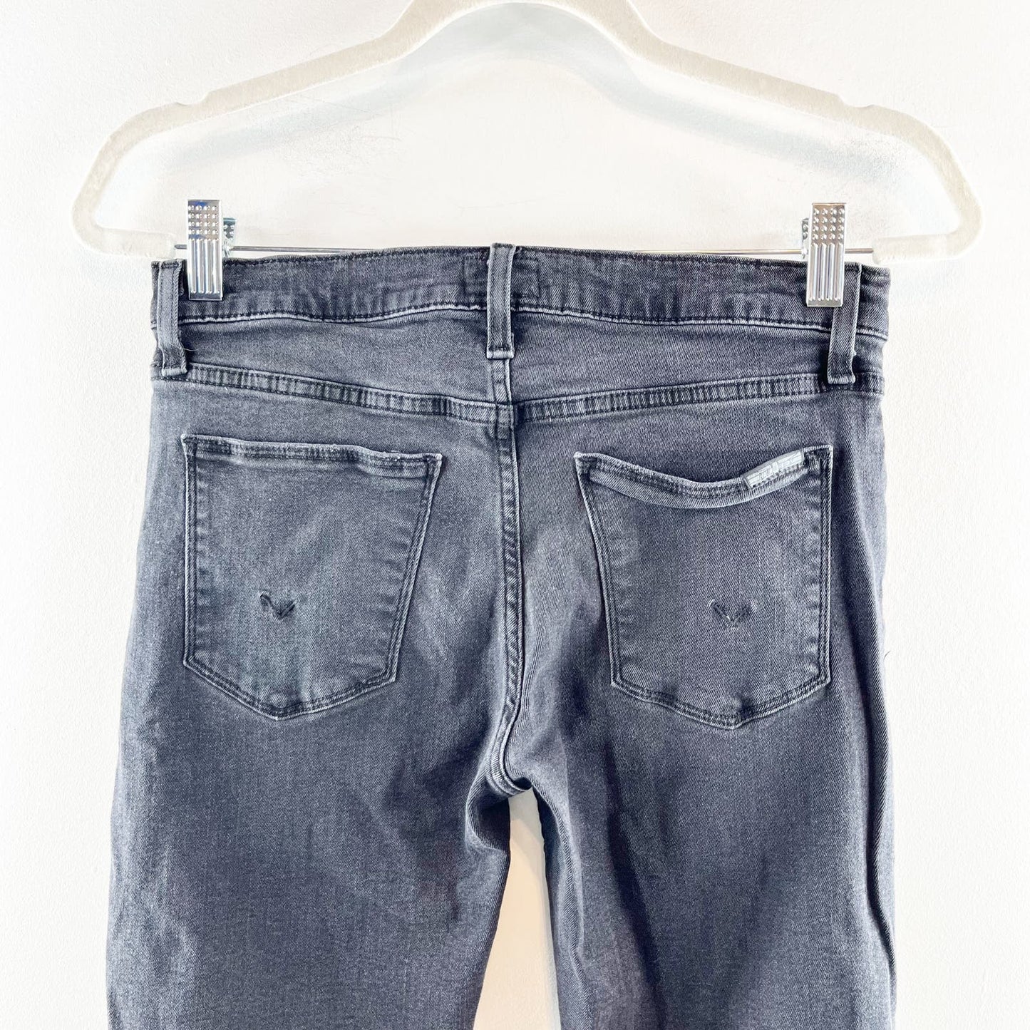 Hudson Natalie Mid Rise Bootcut Cropped Jeans Elise Wash Black  27 / 4