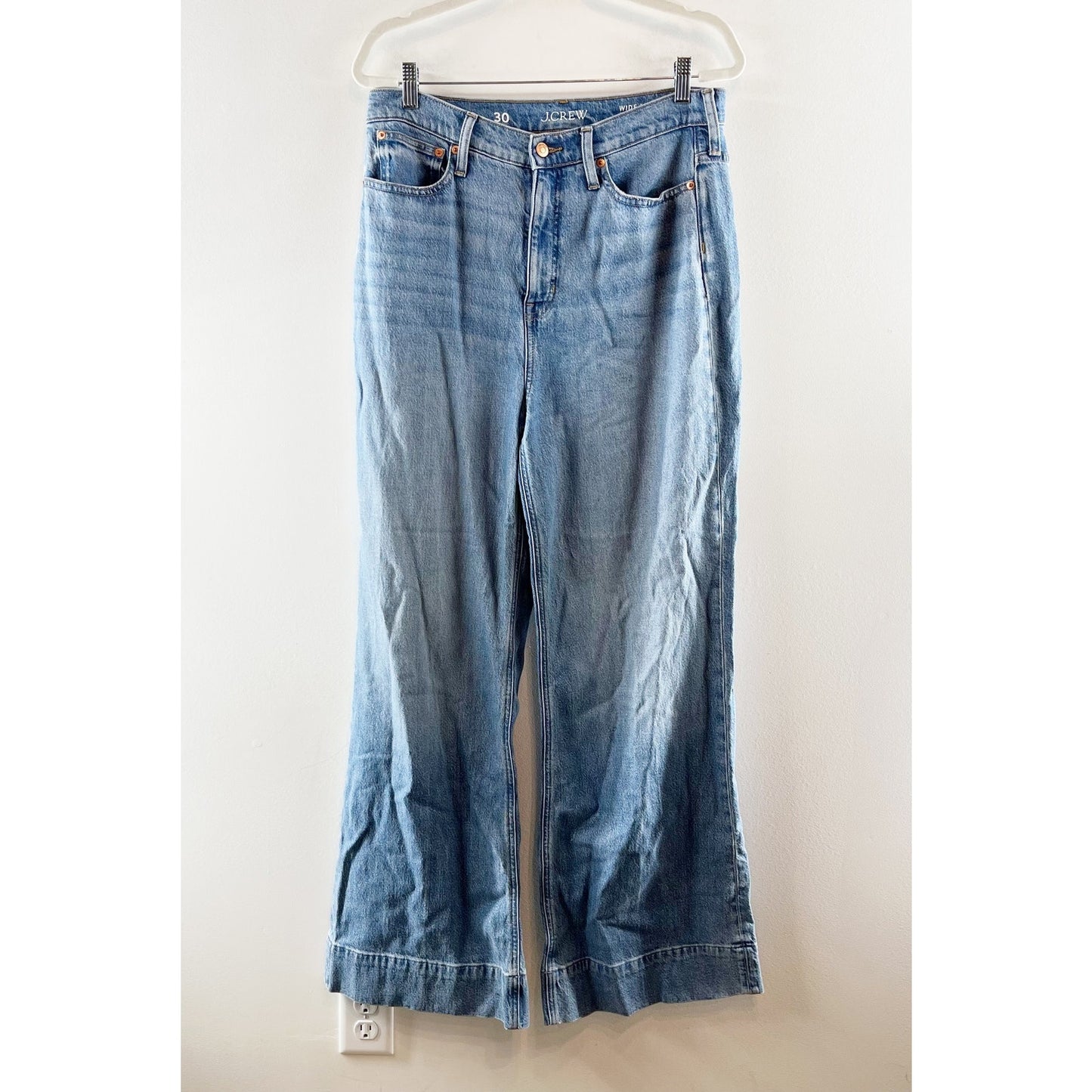 J. Crew High Rise Wide Leg Trouser Jeans Blue 30 / 10