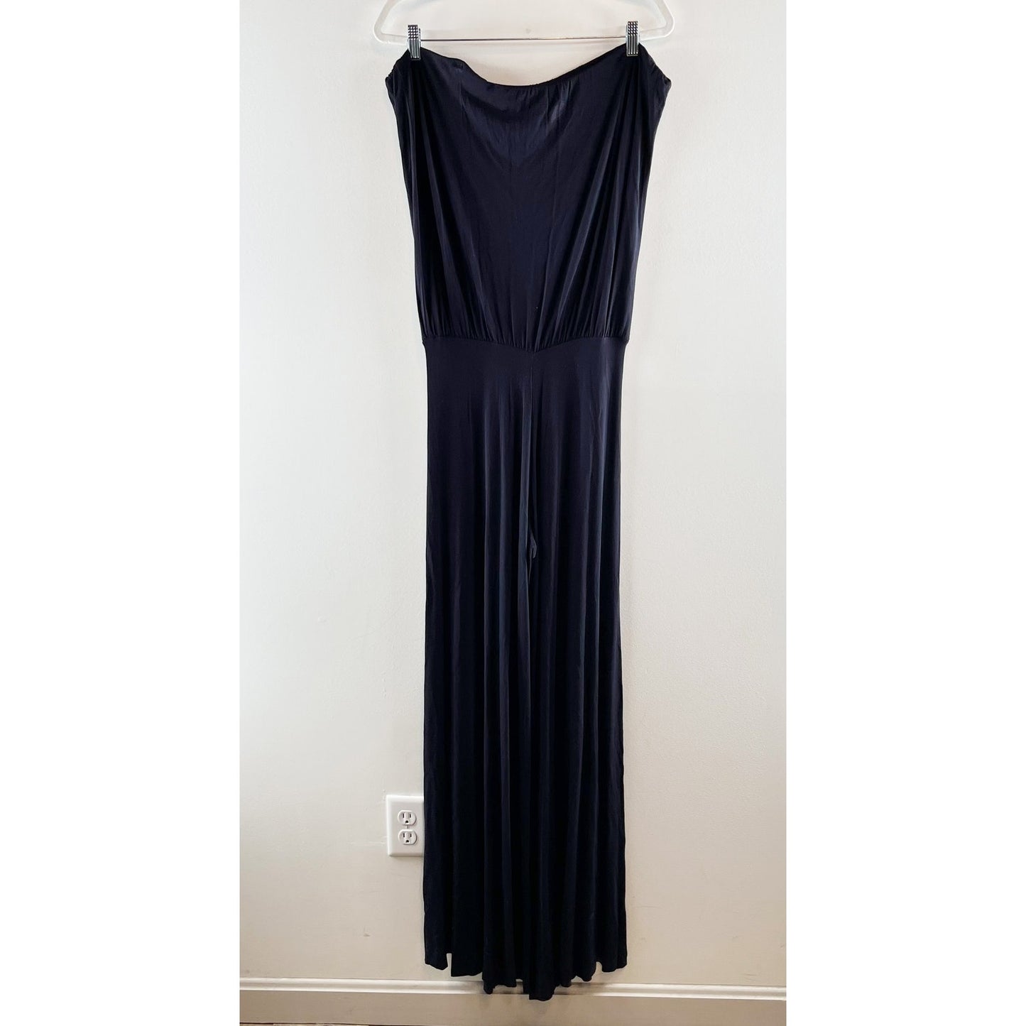 Young Fabulous & Broke Sydney Strapless Jersey Wide Leg Jumpsuit Black Small