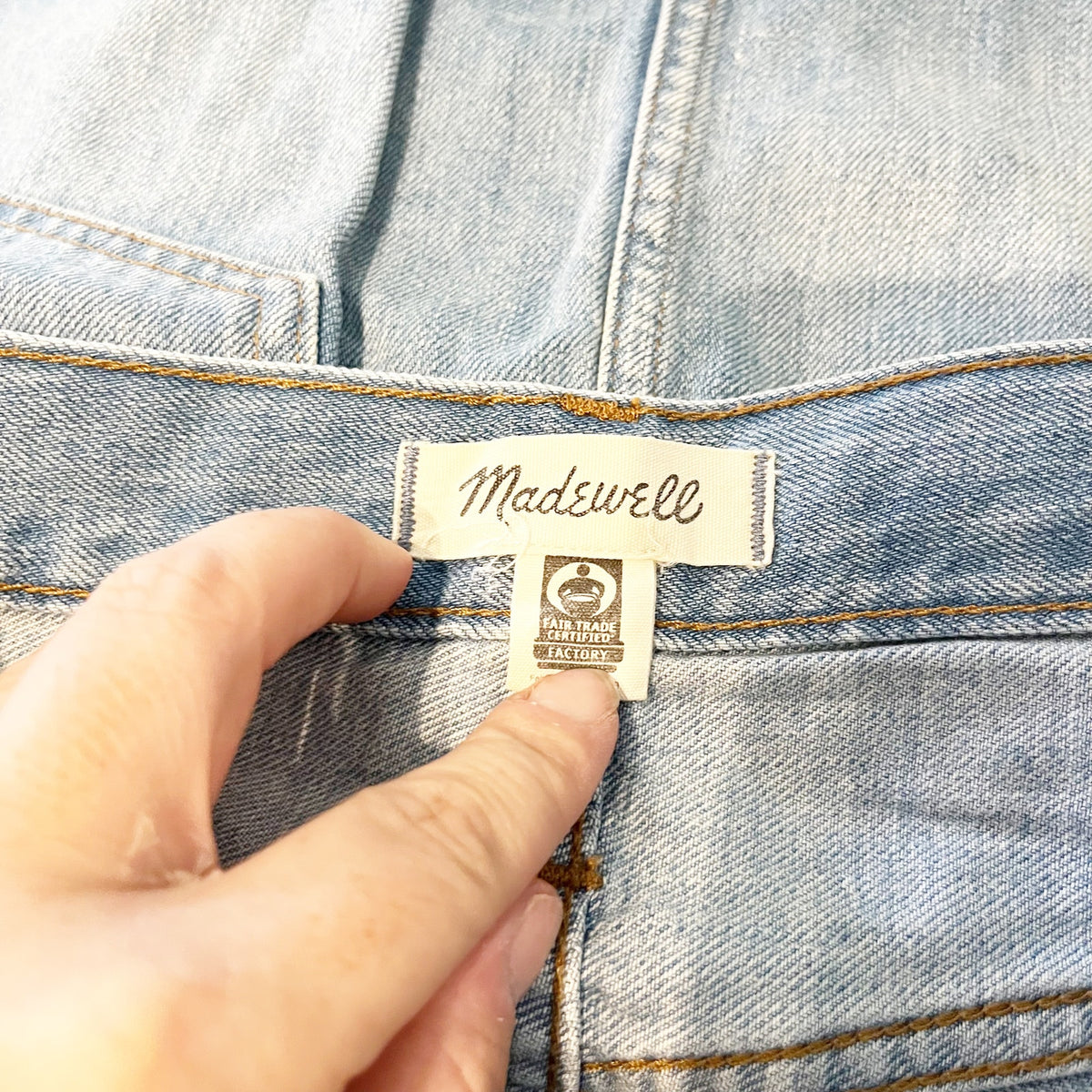 Madewell A‎ Line Rigid Denim Mini Skirt Blue 25