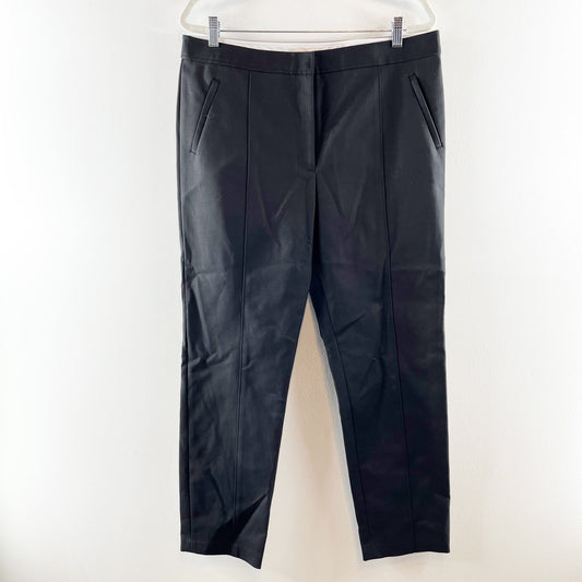 Tory Burch High Rise Straight Leg Ankle Trouser Dress Pants Black 14