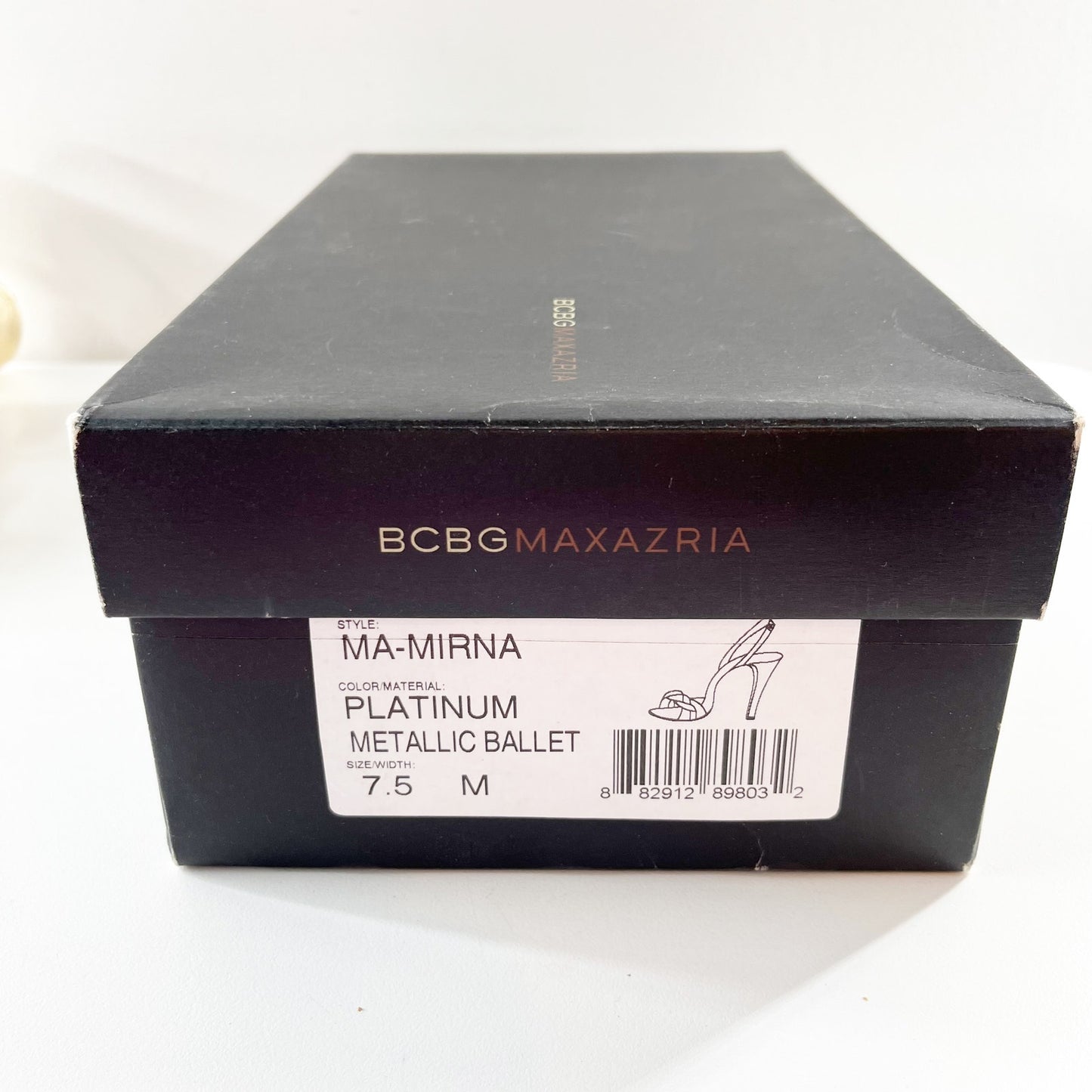 BCBGMaxazria Metallic Leather Slingback Stiletto Heel Sandals Shoes Gold 7.5