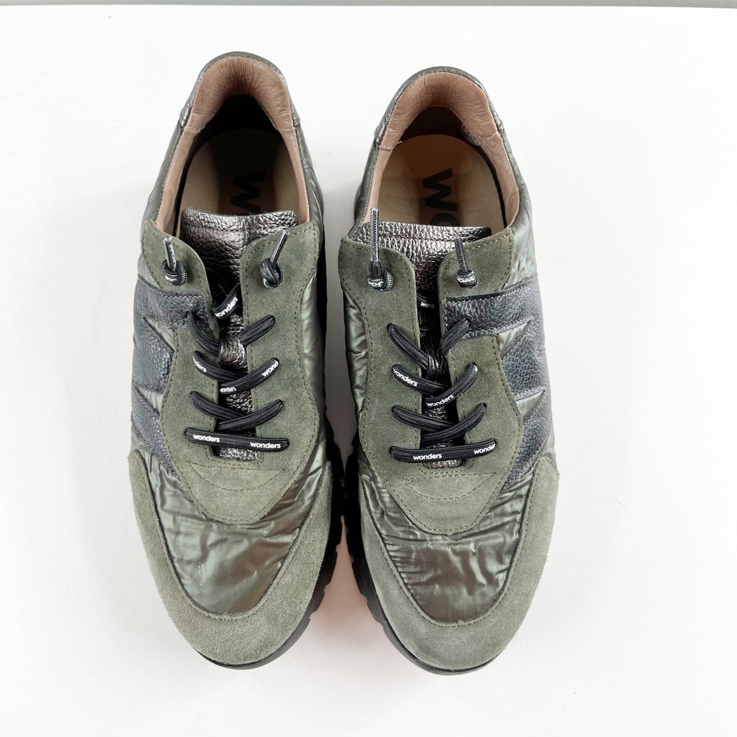 Wonders Oslo Sneakers Khaki Black Lead Combo Green 37