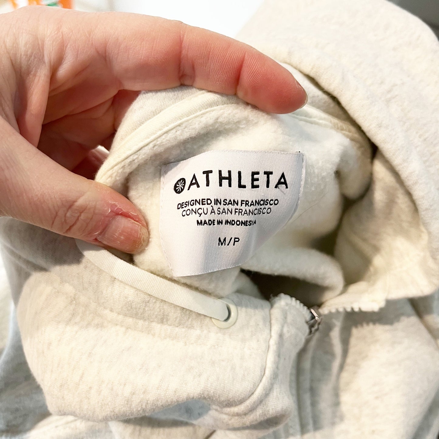 Athleta Forever Fleece Full Zip Hoodie Sweatshirt Gray Medium