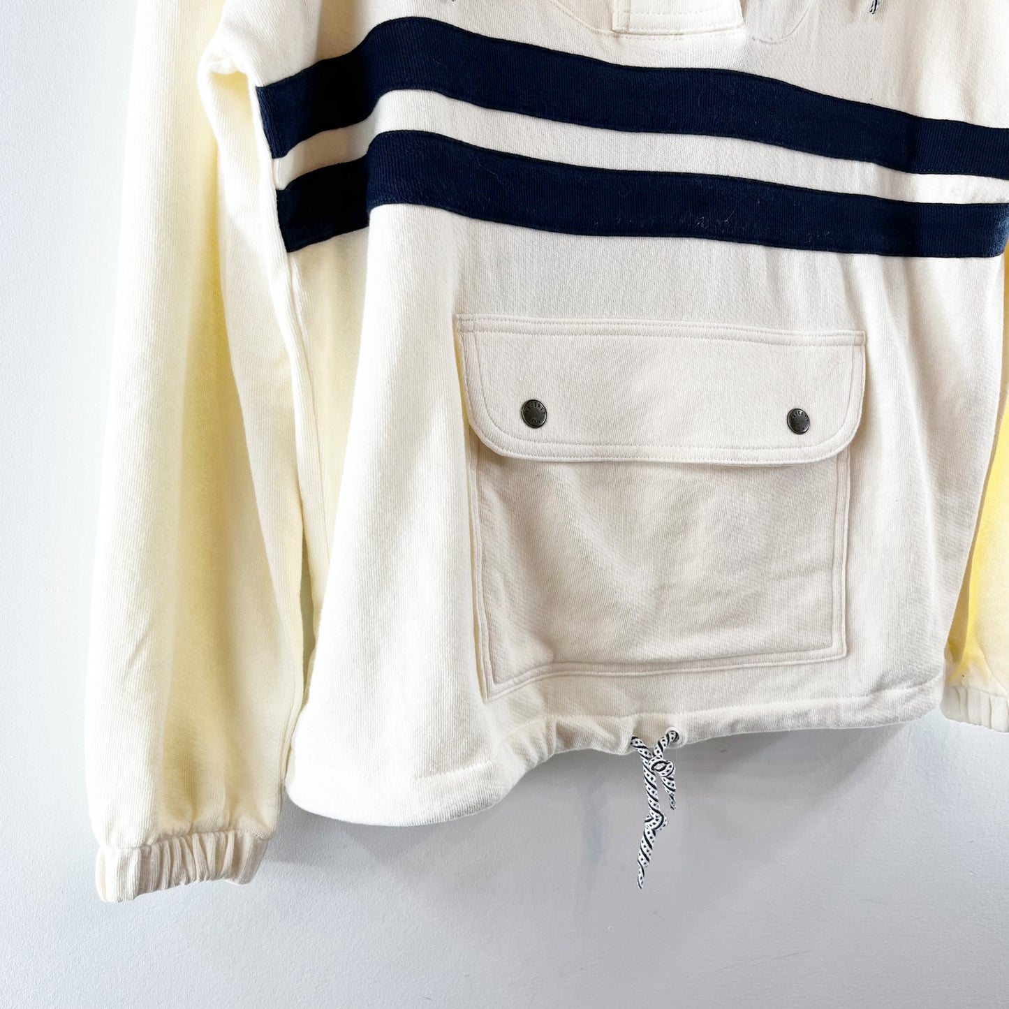 Faherty Daybreak Beach Rays Anorak Hoodie Sweatshirt Cream XS