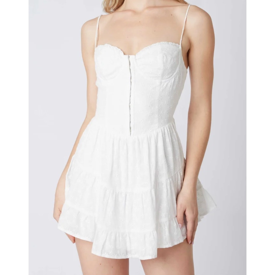 Cotton Candy LA Corset Mini Dress White Medium