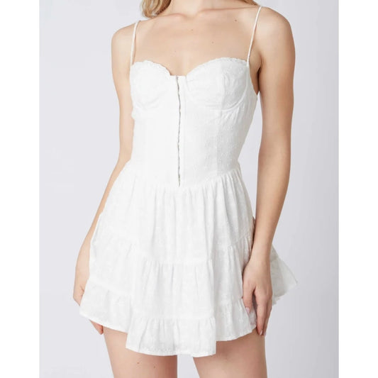 Cotton Candy LA Corset Mini Dress White Medium