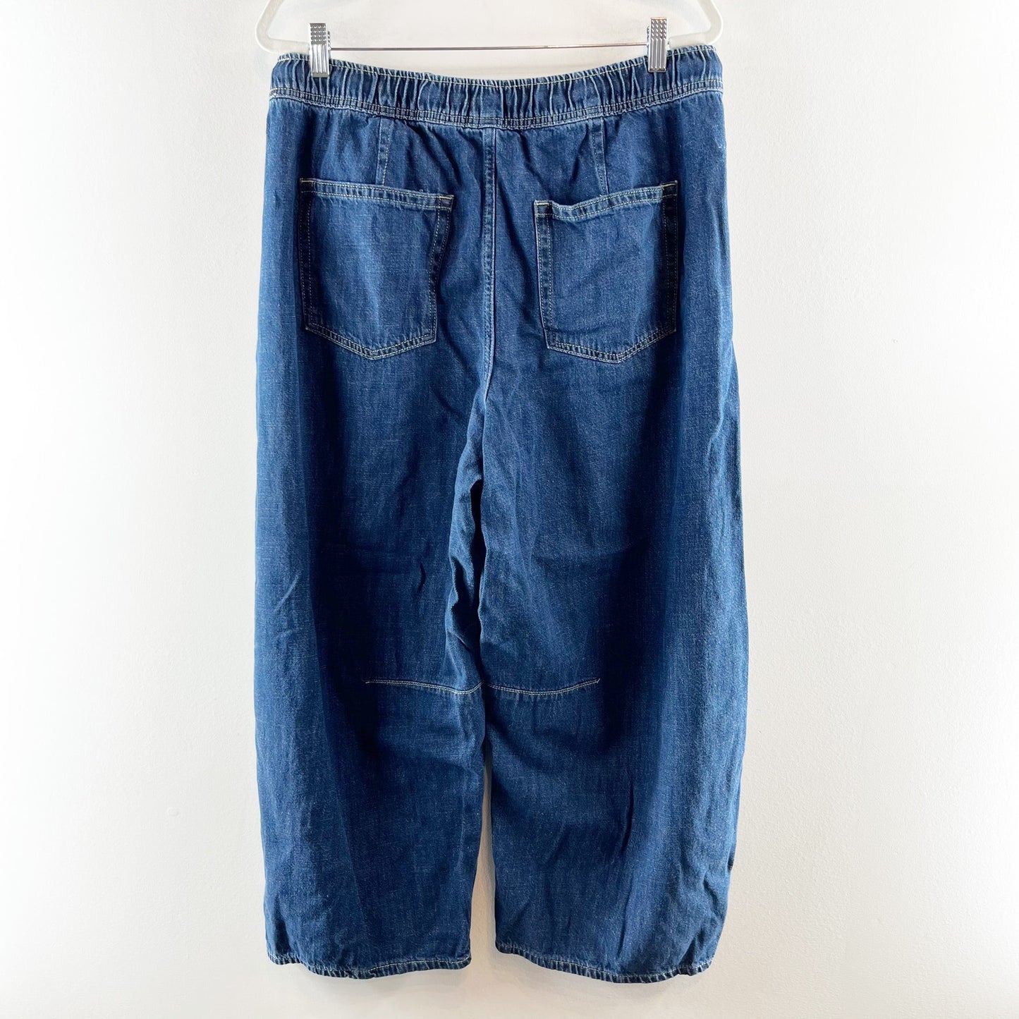 GAP Fast Horseshoe Barrel Pull On Jeans Pants Dark Indigo Blue Large