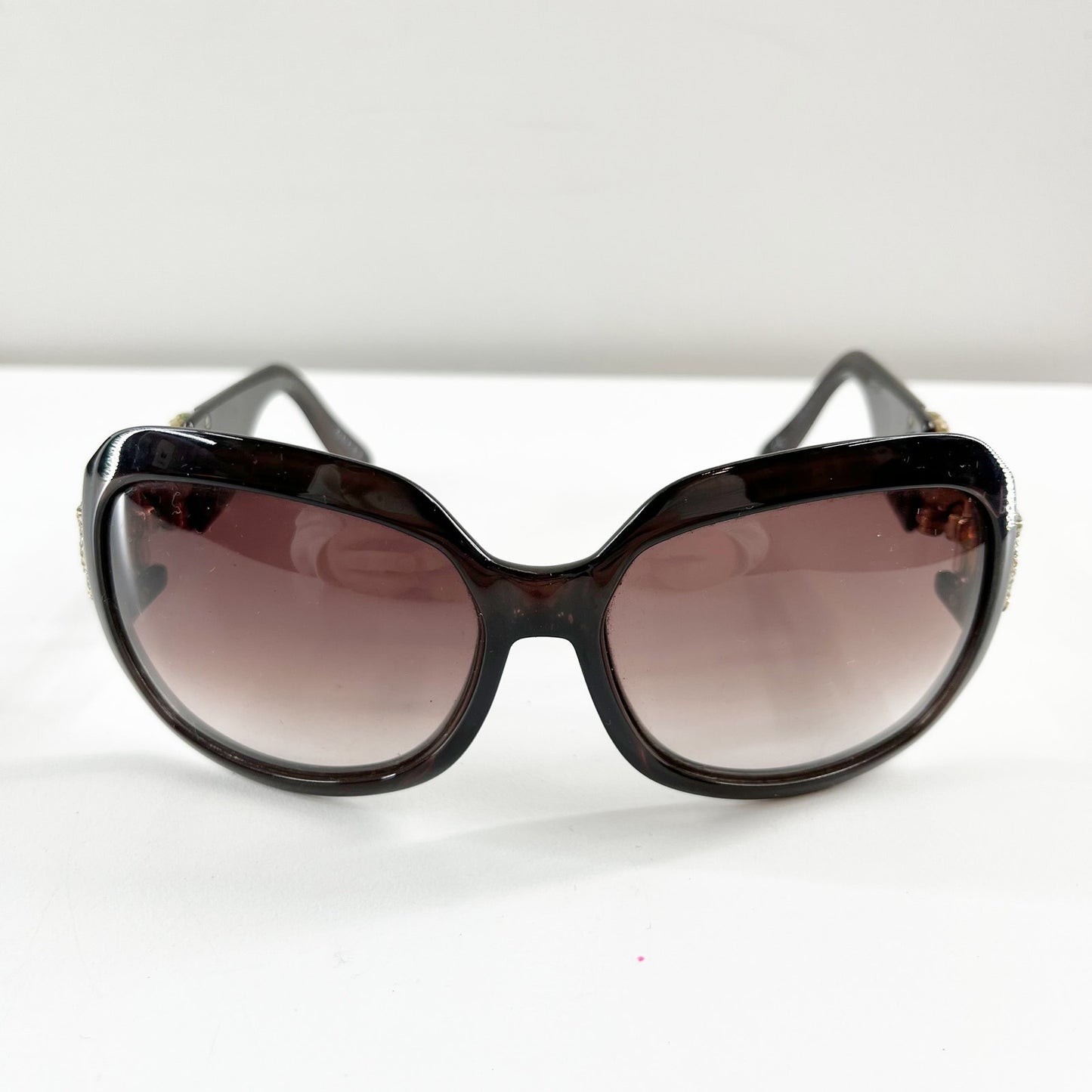 Gucci Oversized Square Round Crystal Horsebit Sunglasses Black