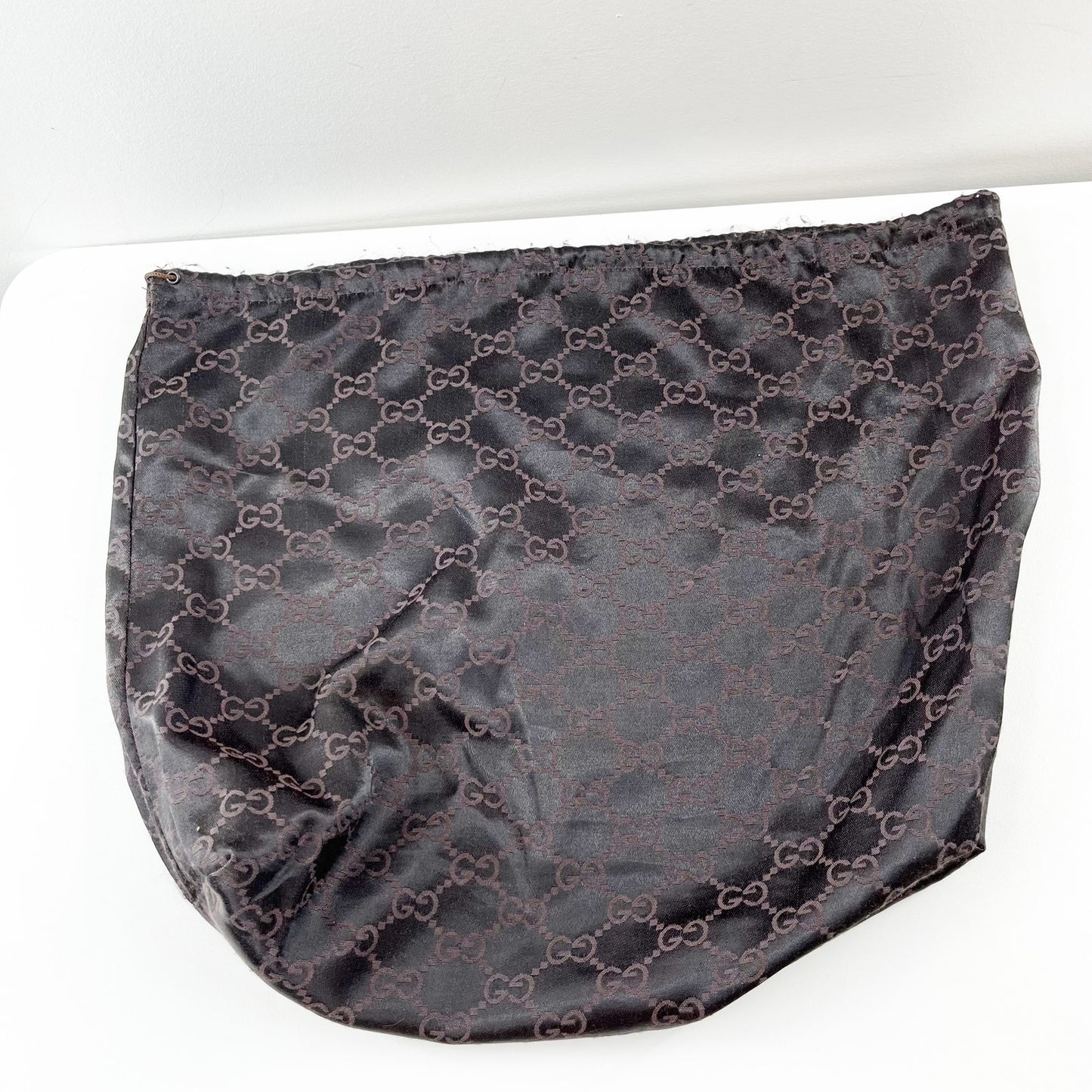 Gucci GG Vintage Signature Leather Bamboo Bar Woven Handles Tote Bag Purse Brown