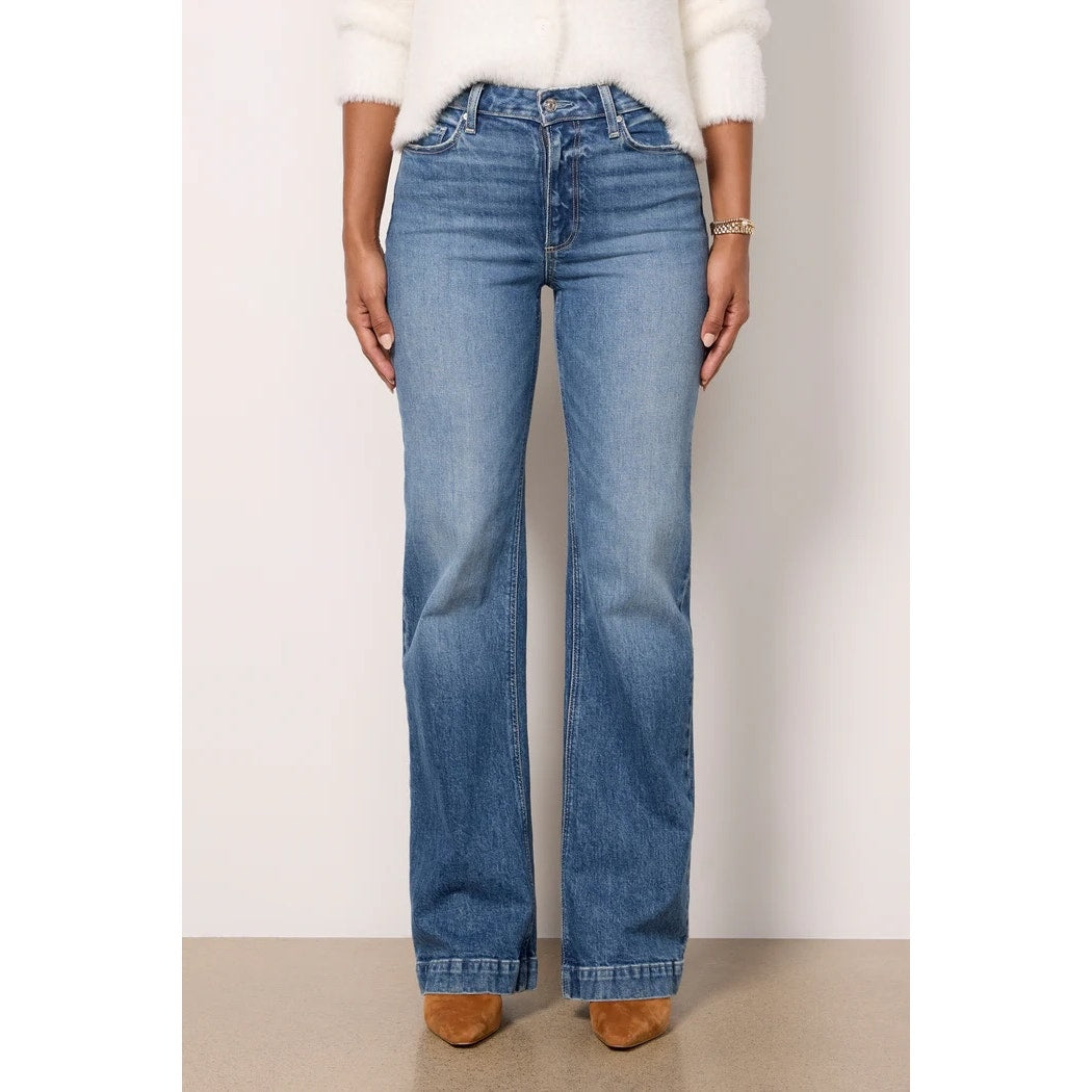 Paige Leenah Mid Rise Wide Leg Jeans in Wings Blue Wash 31 / 12
