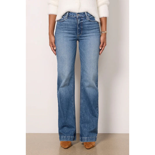 Paige Leenah Mid Rise Wide Leg Jeans in Wings Blue Wash 31 / 12