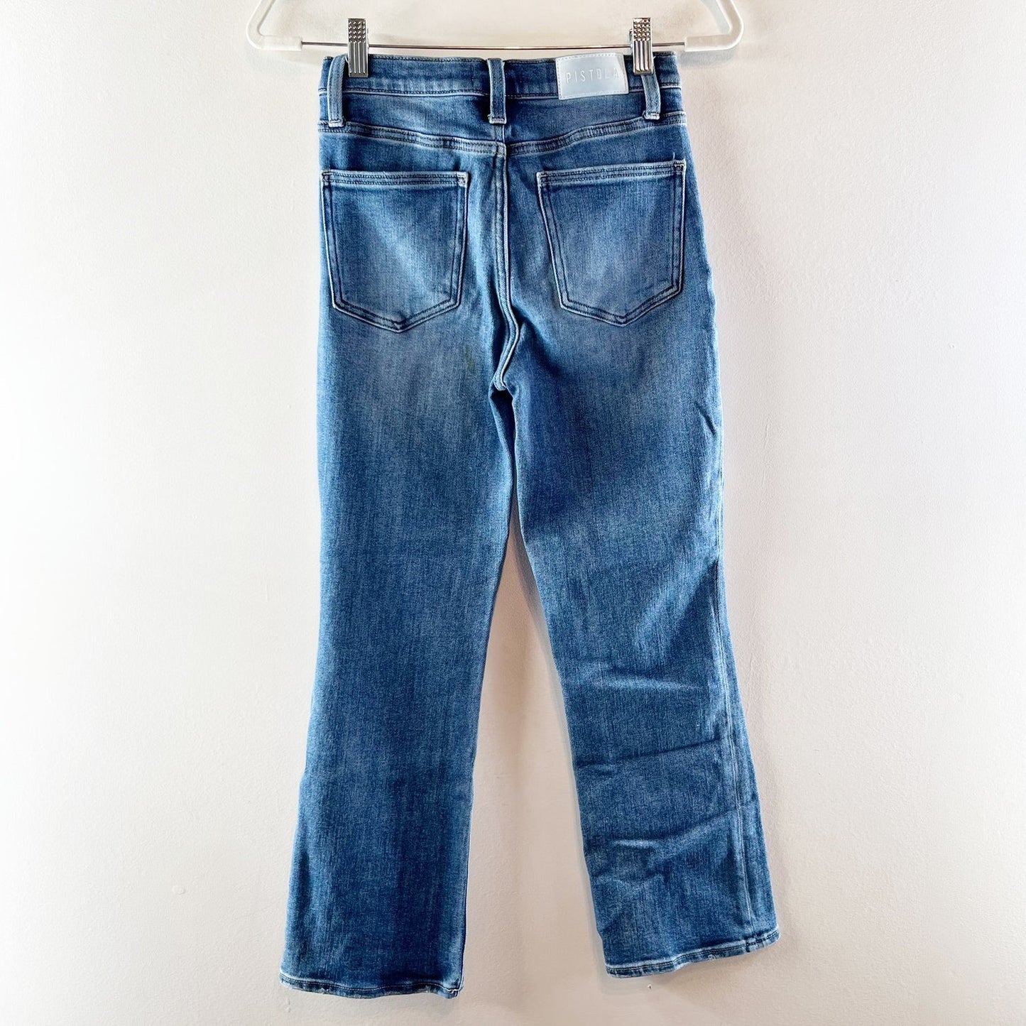 Pistola Lennon High Rise Boot Cut Crop Jeans Fling Vintage Wash Blue 26