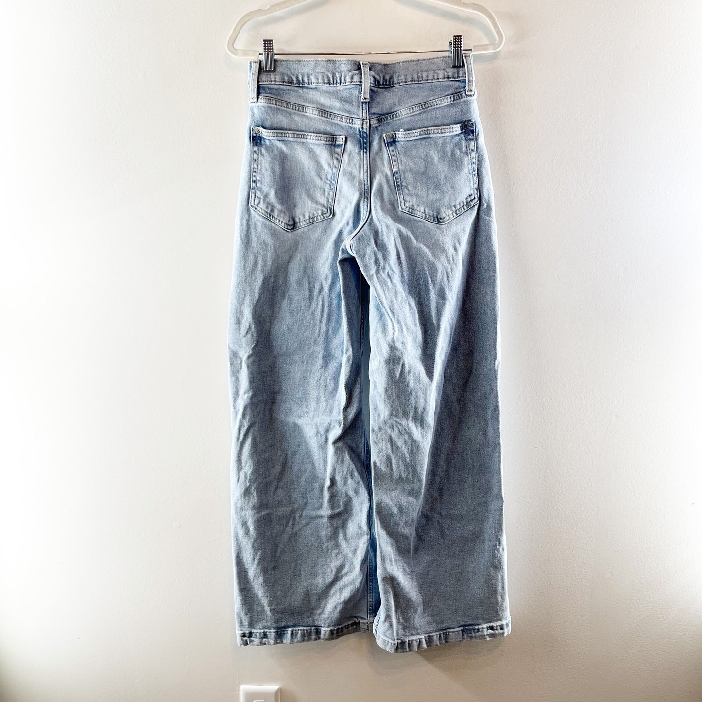 Gap Stride High Rise Light Wash Denim Wide Leg Jeans Light Indigo Blue 27 / 4 P