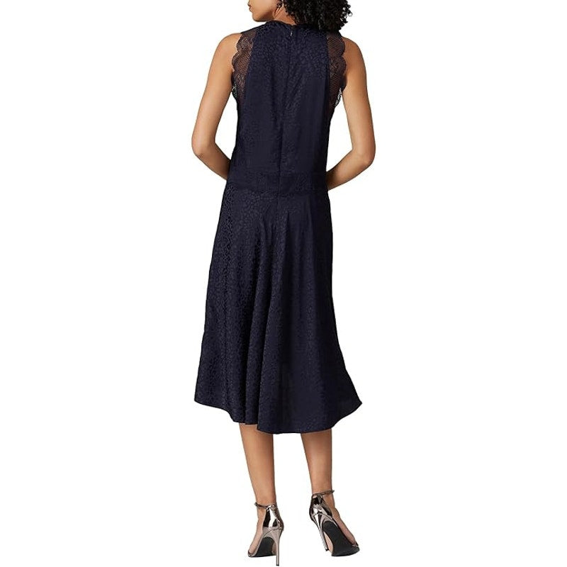Zadig & Voltaire Roberto Jack Leo Leopard Woven Silk Cocktail Dress Navy XS