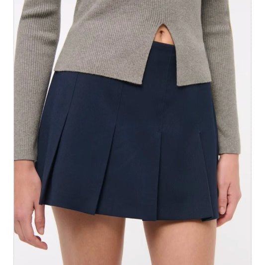 Abercrombie Pleated Mini Skirt Skort Black Small