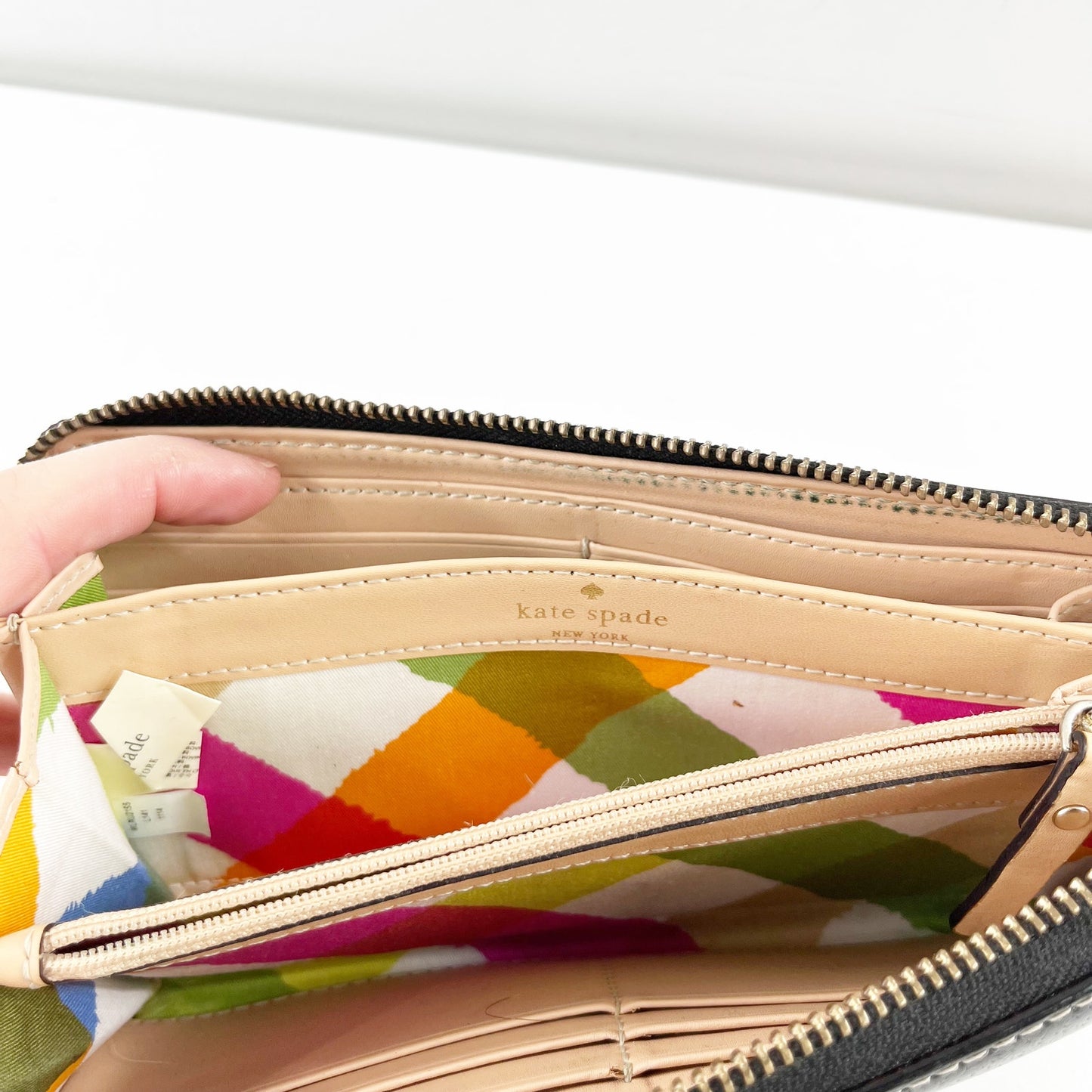 Kate Spade Pebbled Leather Rectangle Zip Around Wallet Black