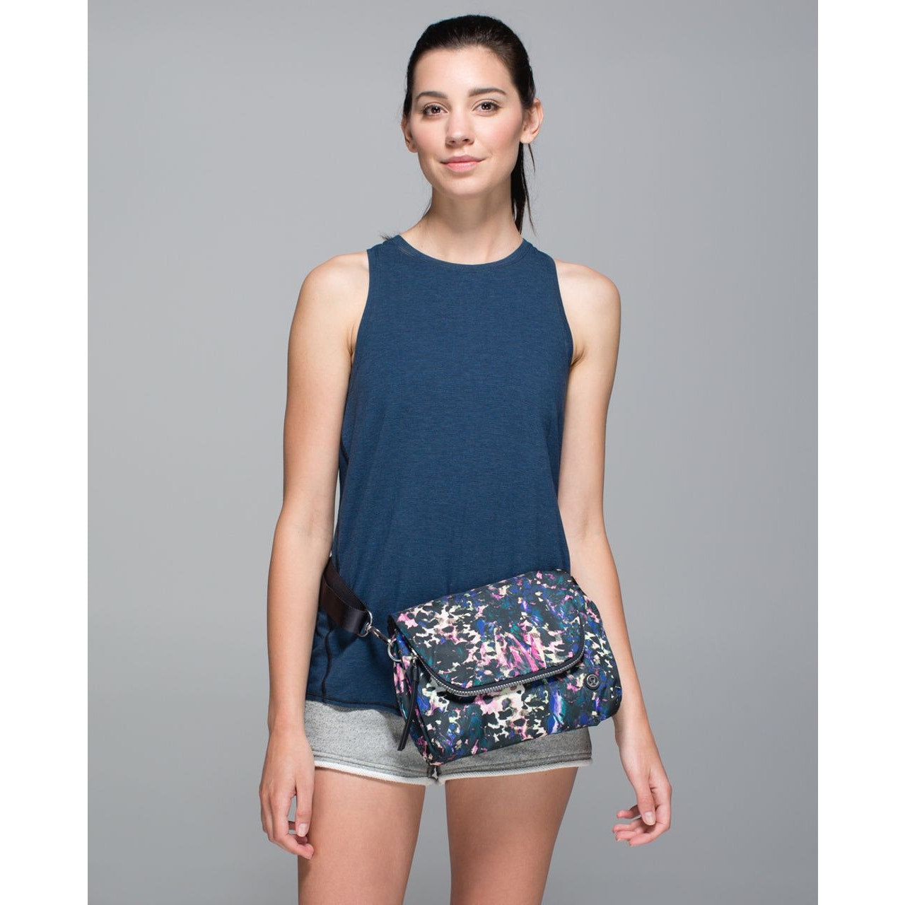 Lululemon Party Om Floral Backdrop Crossbody Waist Bag Black Multi Deep Coal