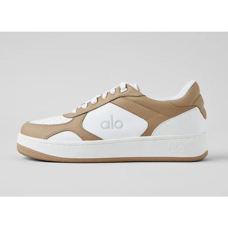 Alo Recovery Mode Casual Cushioned Lace Up Shoes Sneakers Gravel Brown White 7