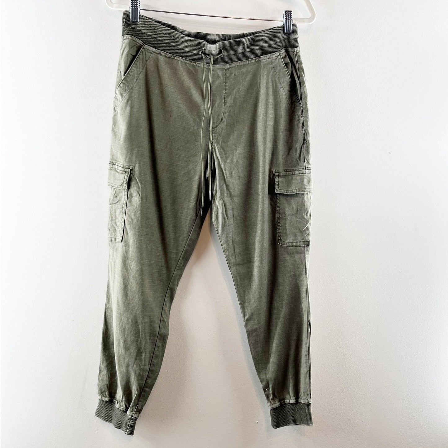 Level99 Relish Pull On High Waisted Cargo Jogger Pants Olive Green Medium