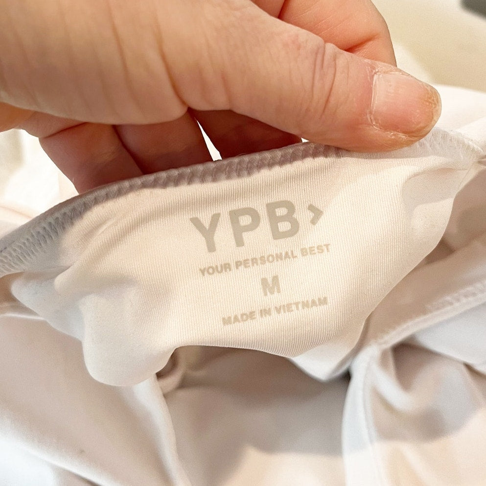 Abercrombie YPB Everydaysoft Long Sleeve Hybrid Jumpsuit White Gray Medium