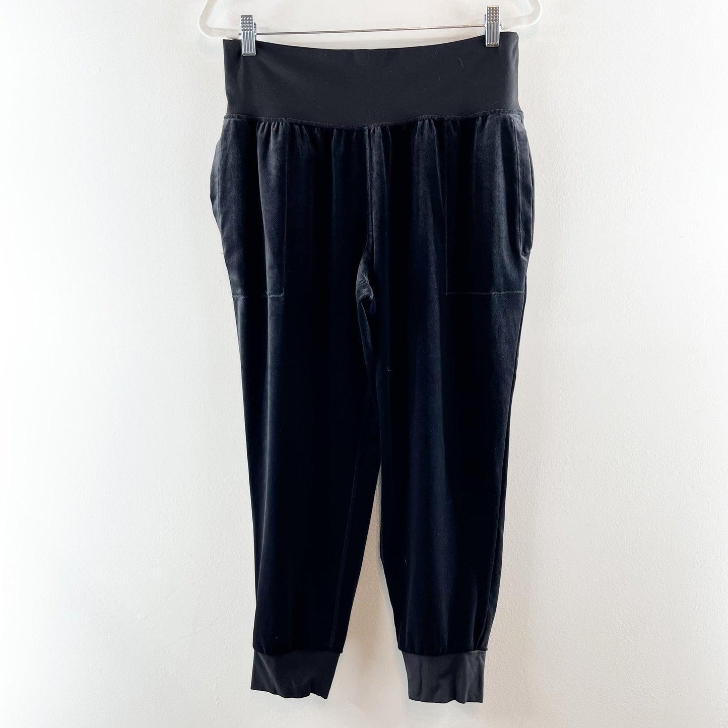 Athleta Salutation Velvet High Waisted Jogger Pants Black Large