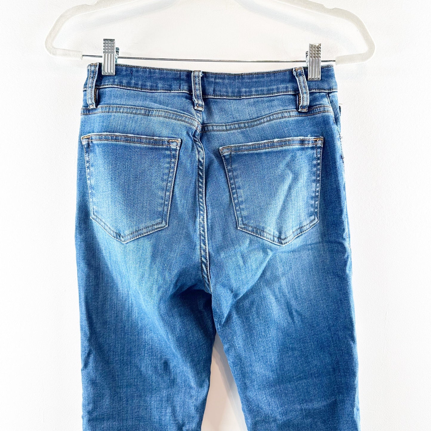 FRAME High Rise Le Crop Mini Boot Cut Raw Hem Jeans Blue 27 / 4