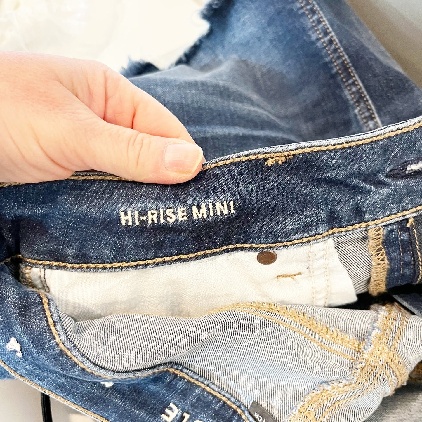 American Eagle High Rise Mini Jean Denim Skirt Blue 10