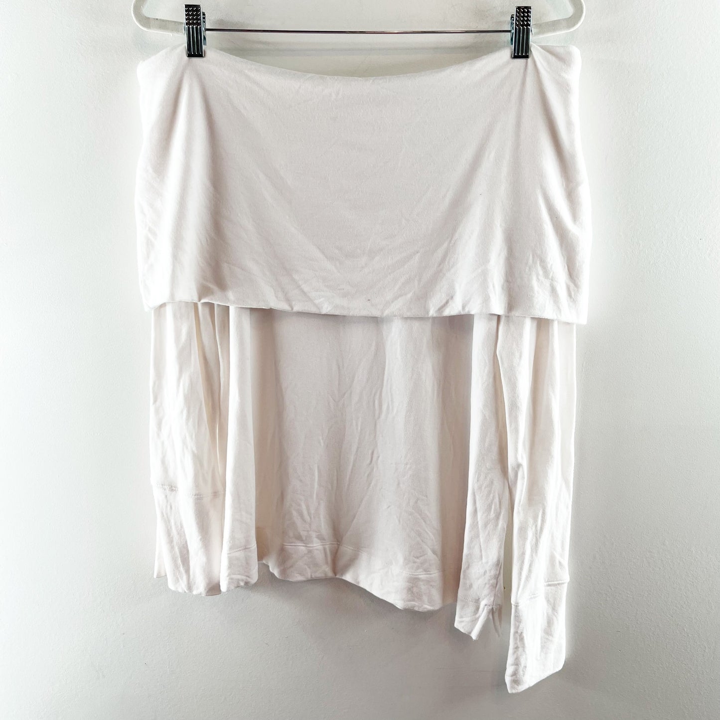 Lilly Pulitzer Belinda Off The Shoulder Long Sleeve Sweatshirt Top White Large