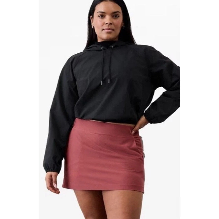Athleta Brooklyn Pull On Tennis Golf Mid Rise 13.5" Mini Skort Skirt Red Rock 10