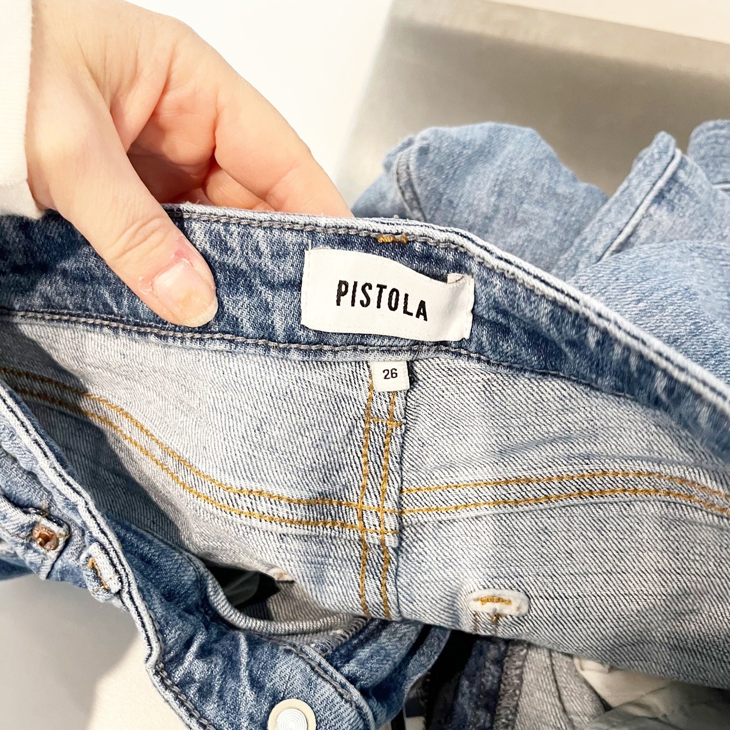 Pistola Lennon High Rise Distressed Crop Bootcut Jeans Medium Wash 26