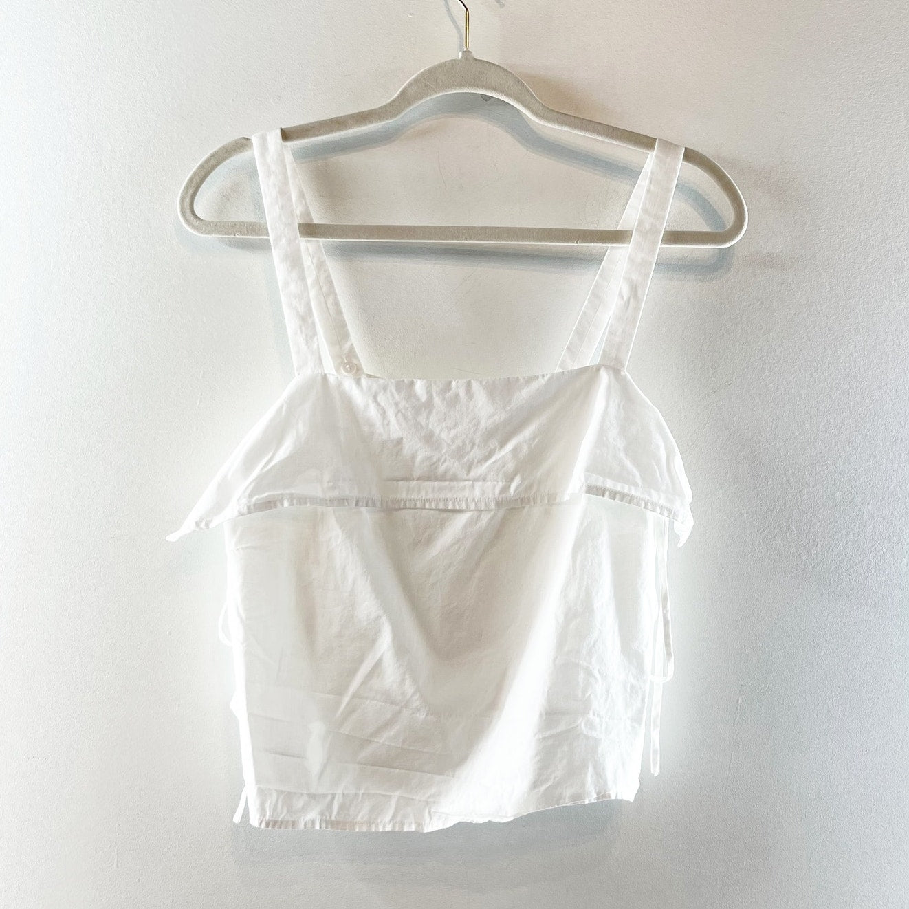 Club Monaco Square Neck Cotton Cami Tank Top White Small