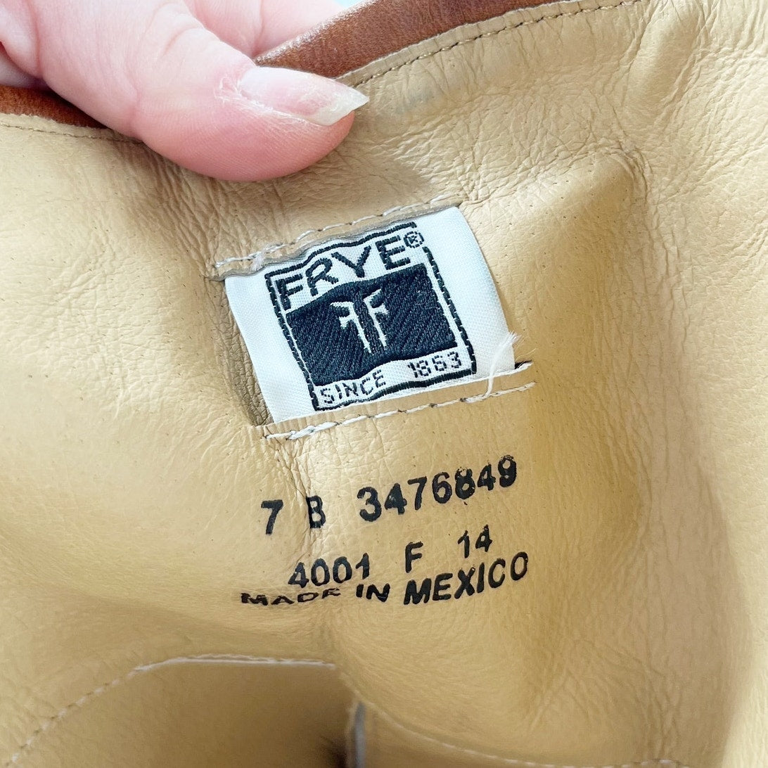 FRYE Phillip Knee High Leather Harness Equestrian Riding Boots Brown 7