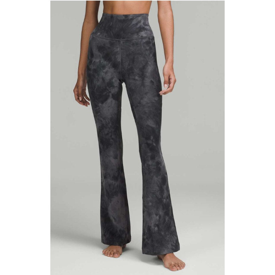 Lululemon Groove Super-High-Rise Flared Pant Nulu Diamond Dye Pitch Graphite 6