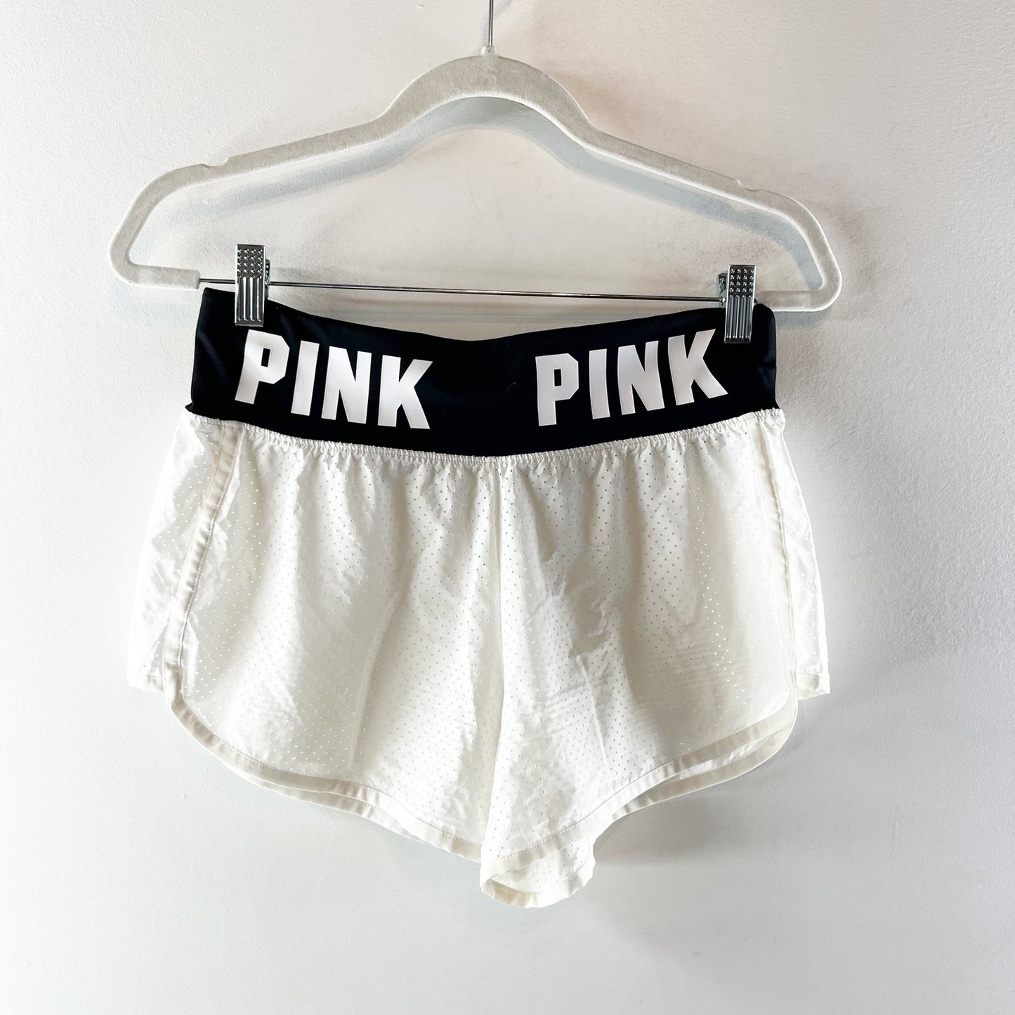 Victoria's Secret PINK Mesh Full Zip Track Jacket and Matching Shorts Set White