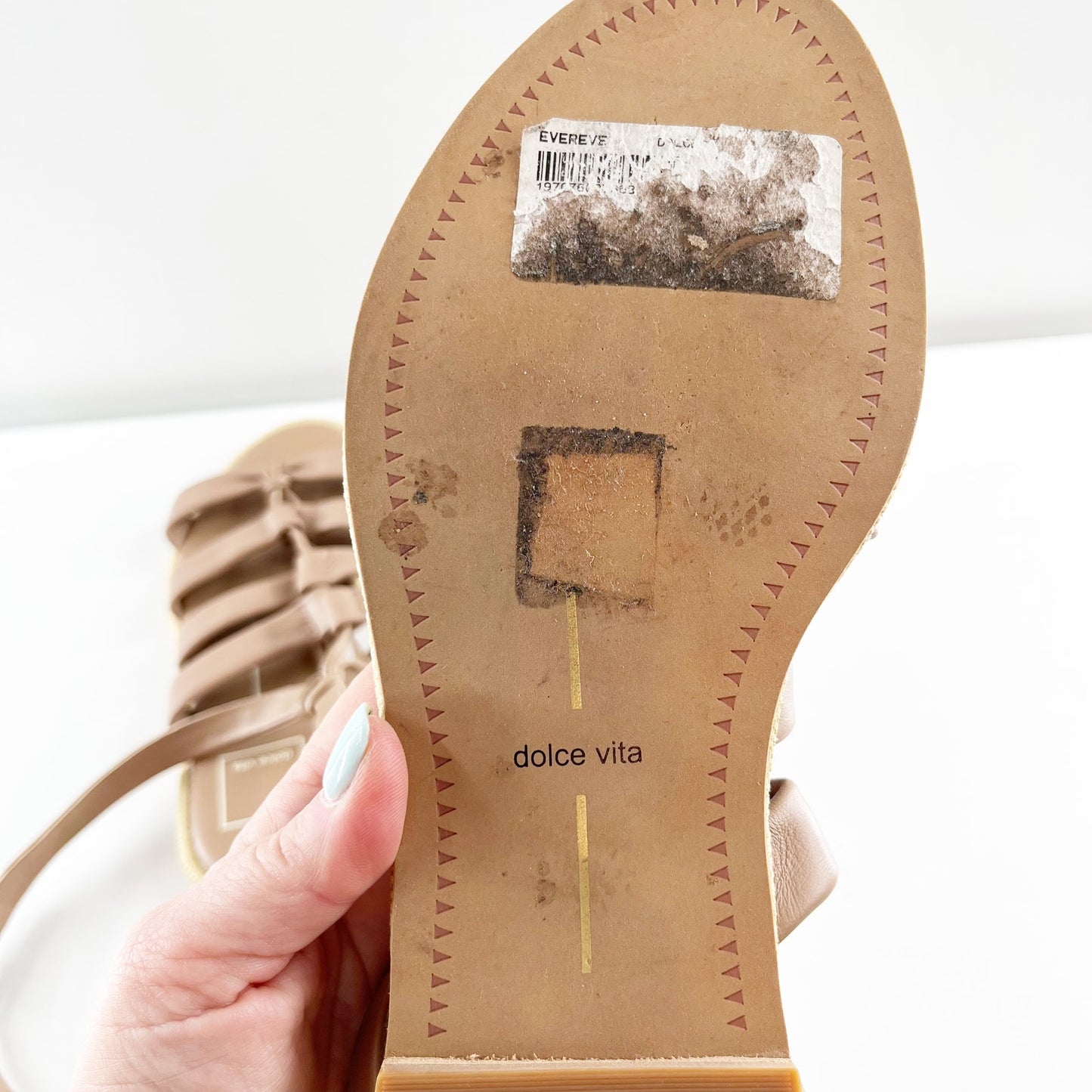 Dolce Vita Adison Ankle Strap Leather Sandals in Cafe Tan 7.5