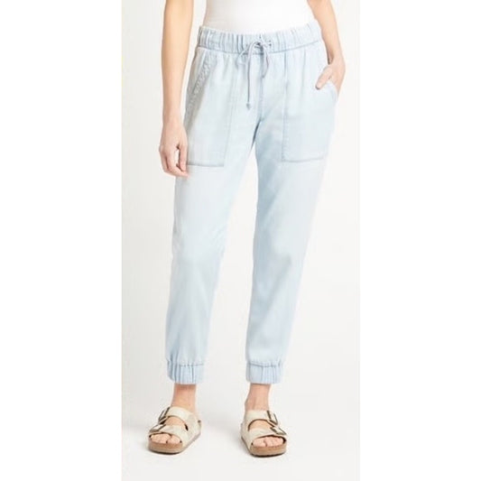 Cloth & Stone High Rise Lightweight Chambray Jogger Pants Blue XS